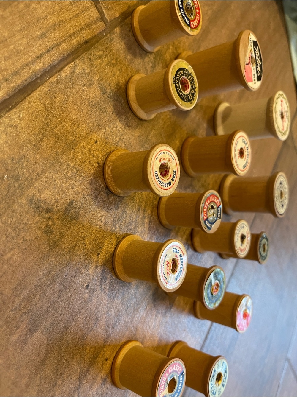 Vintage Wooden Thread Spools 15 - Coats, Talon, Threads, and Star